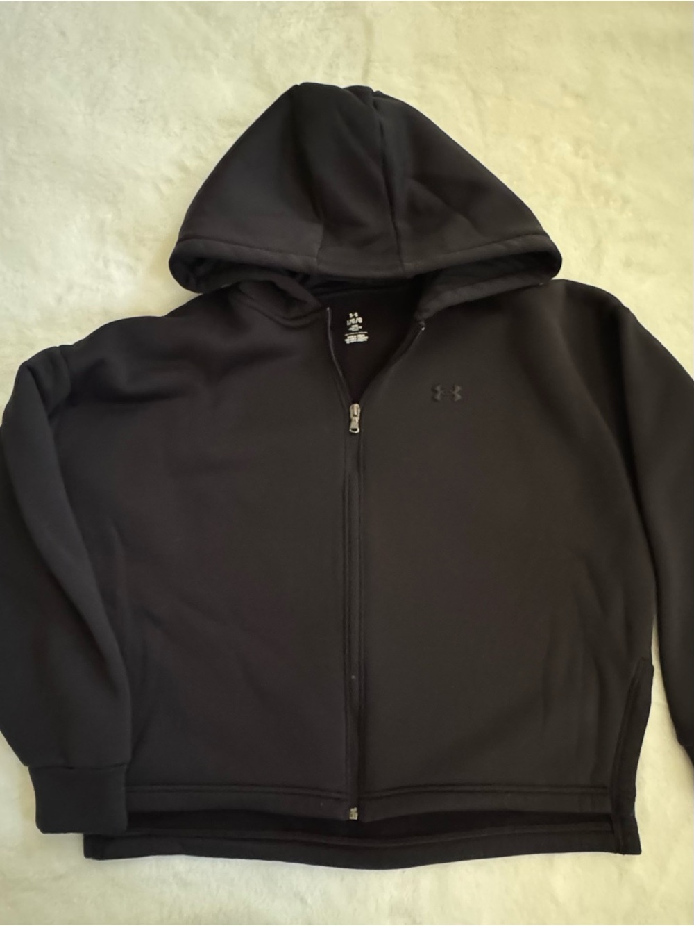 Under Armour Black Zip-Up Black Hoodie Size Large